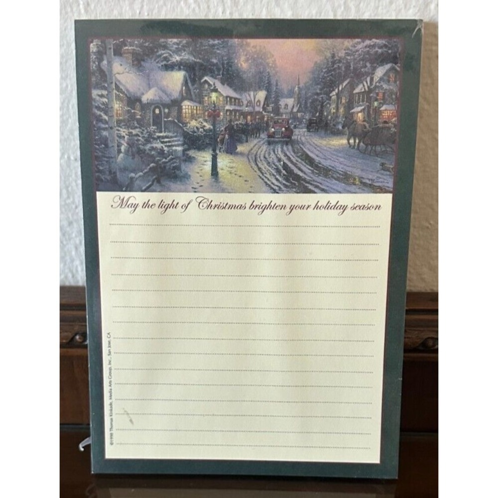 1998 NIP Vtg Thomas Kinkade Painter of Light Holiday Winter Notepad
